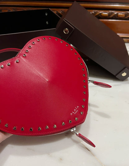 Le Coeur 21cm Red Heart Calfskin Shouder 243046