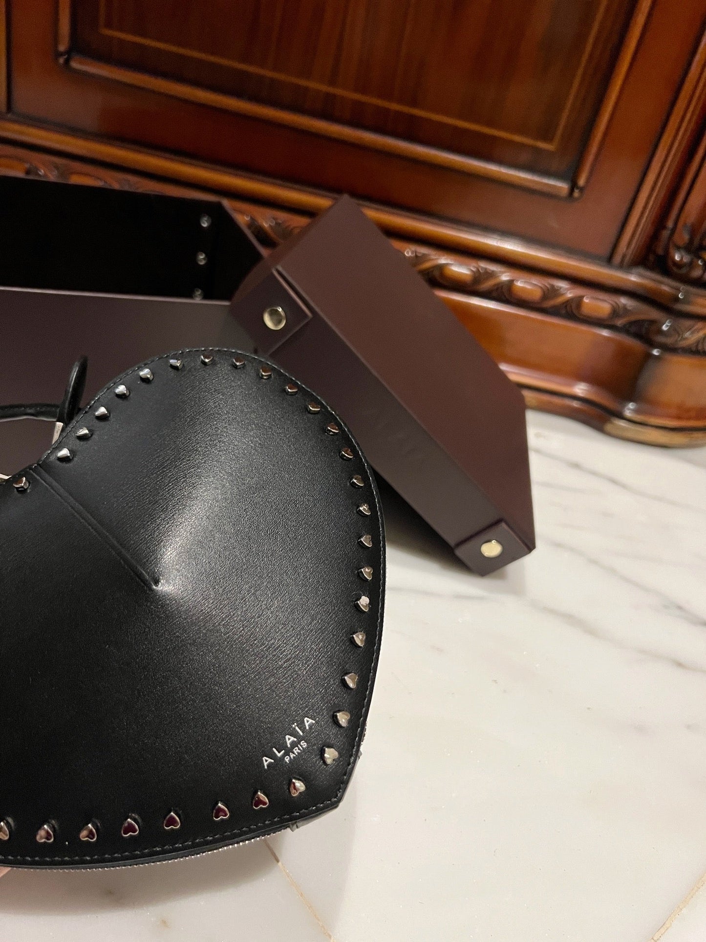 Le Coeur 21cm Black Heart Calfskin Shouder 243045