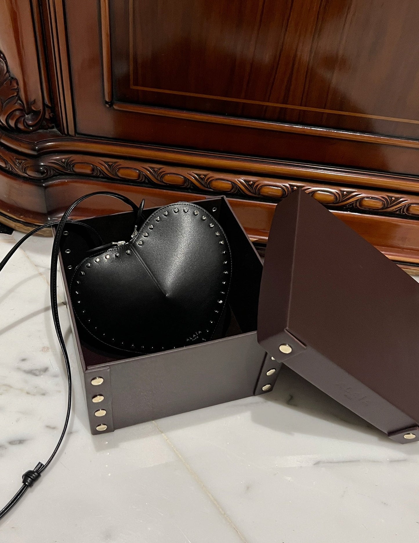 Le Coeur 21cm Black Heart Calfskin Shouder 243045