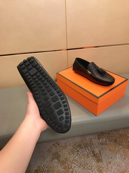 LV LOAFERS BLACK EMBOSSED CALFSKIN WITH TASSEL