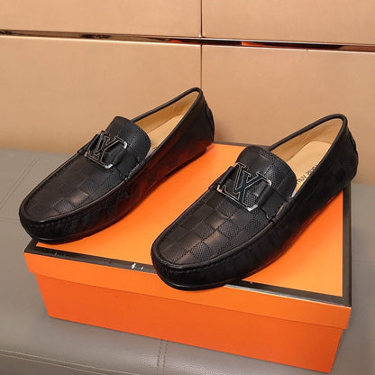 LV LOAFERS IN BLACK DAMIER CALFSKIN