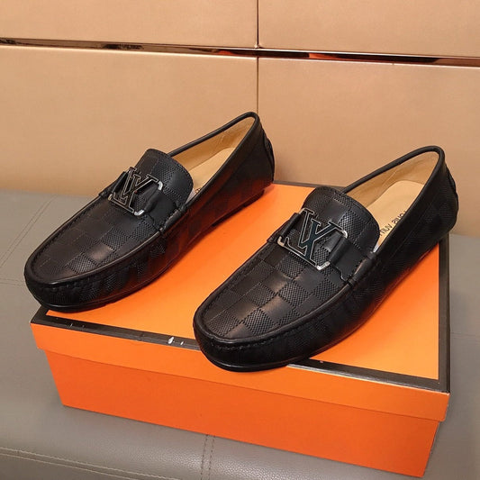 LV LOAFERS IN BLACK DAMIER CALFSKIN