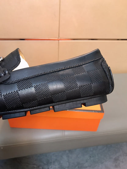 LV LOAFERS IN BLACK DAMIER CALFSKIN