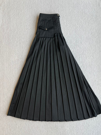 CC 25 Pleated Pants Black Silk