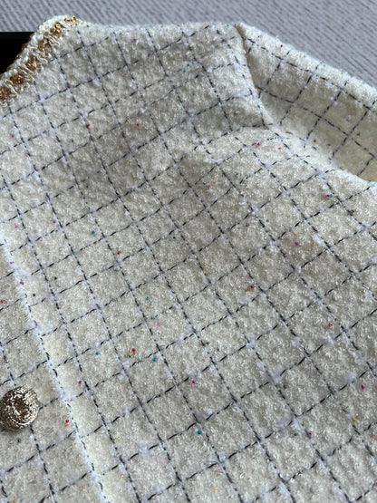 CC 25 Two-way Jacket White Wool Silk