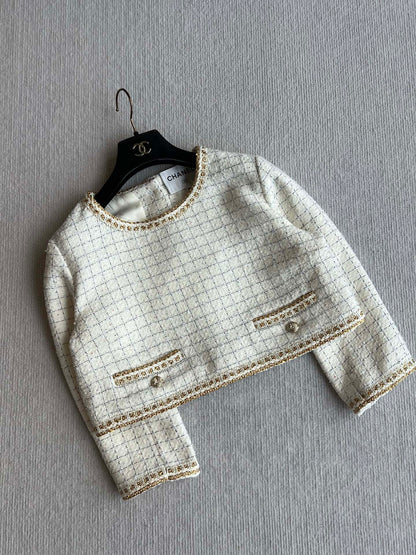 CC 25 Two-way Jacket White Wool Silk