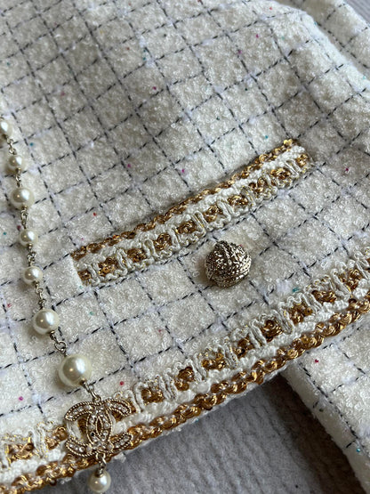 CC 25 Two-way Jacket White Wool Silk