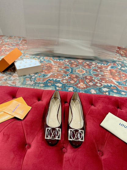 LV Shake Flat Ballerina Wine Red Lambskin