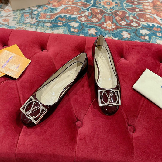 LV Shake Flat Ballerina Wine Red Lambskin