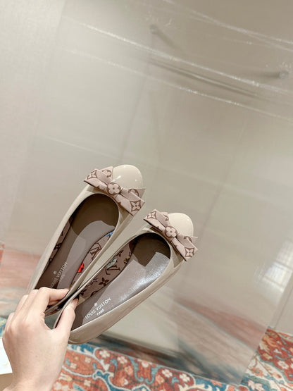 LV Popi Flat Ballerina Cosmic Latte Cowhide