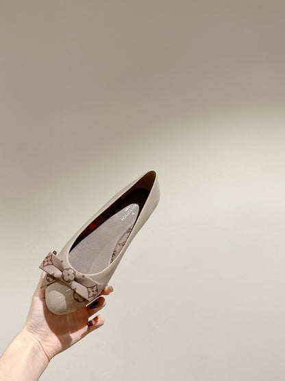 LV Popi Flat Ballerina Cosmic Latte Cowhide