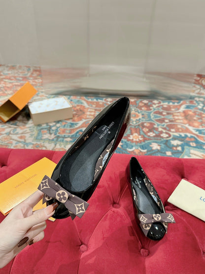 LV Popi Flat Ballerina Black Cowhide