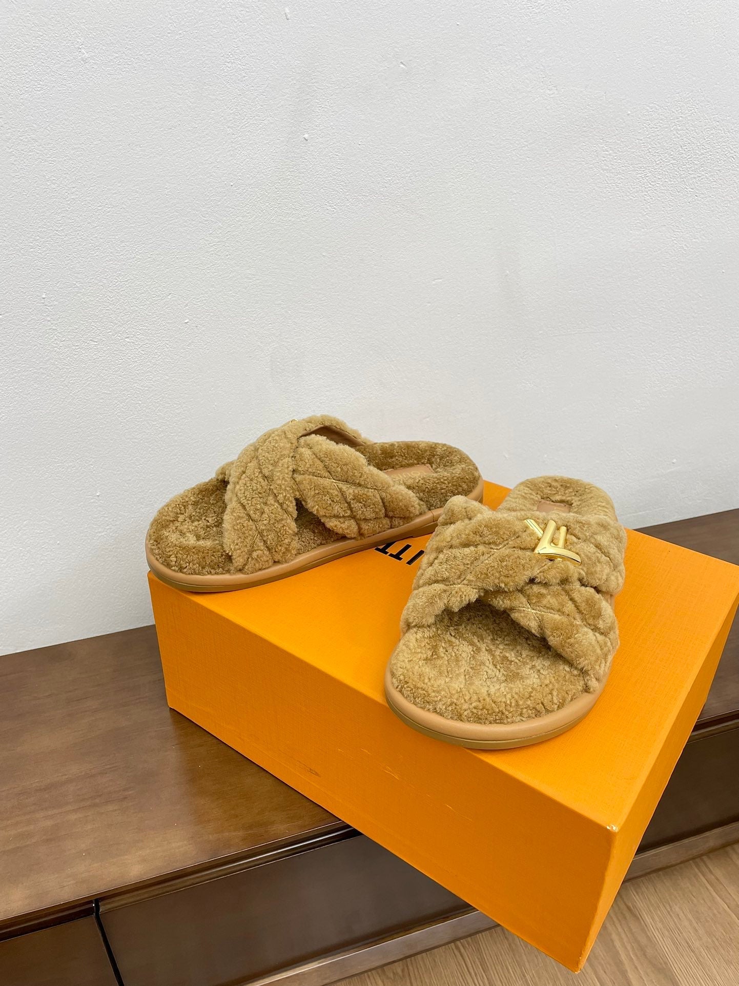LV Bliss Comfort Mule Brown Yellow Wool