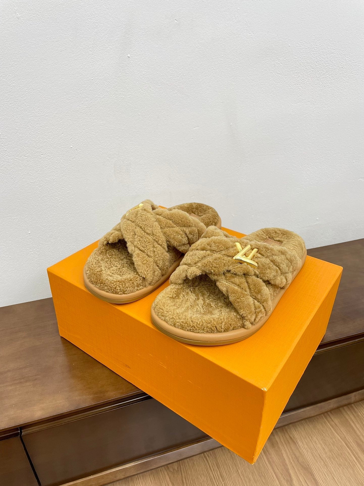 LV Bliss Comfort Mule Brown Yellow Wool
