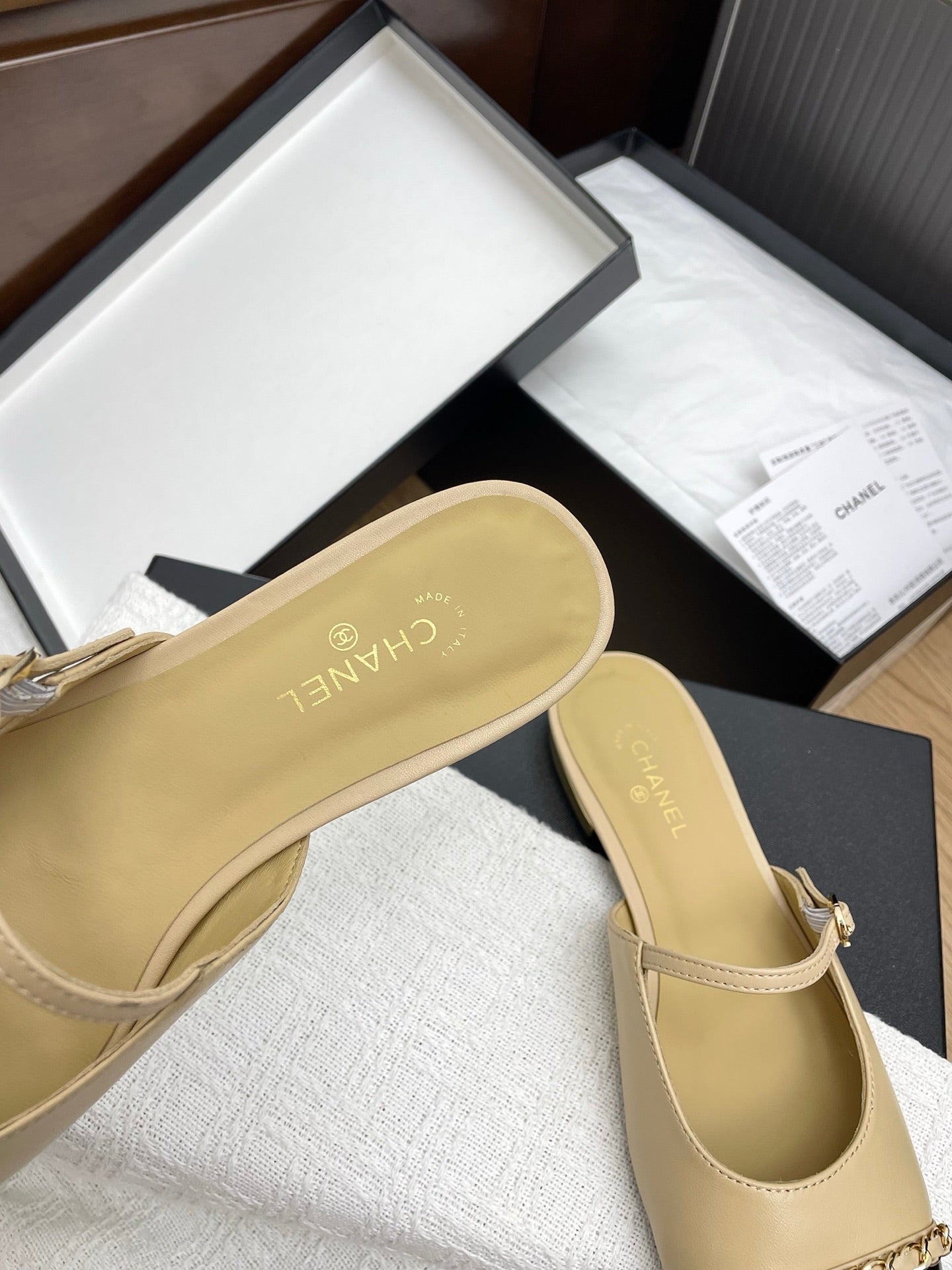 CC 25 Mules Flats Beige Sheepskin 311499