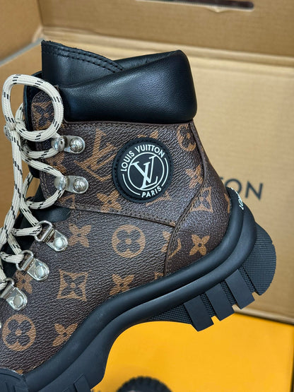 LV Ruby Flat Ranger Boots Dark Brown Calfskin
