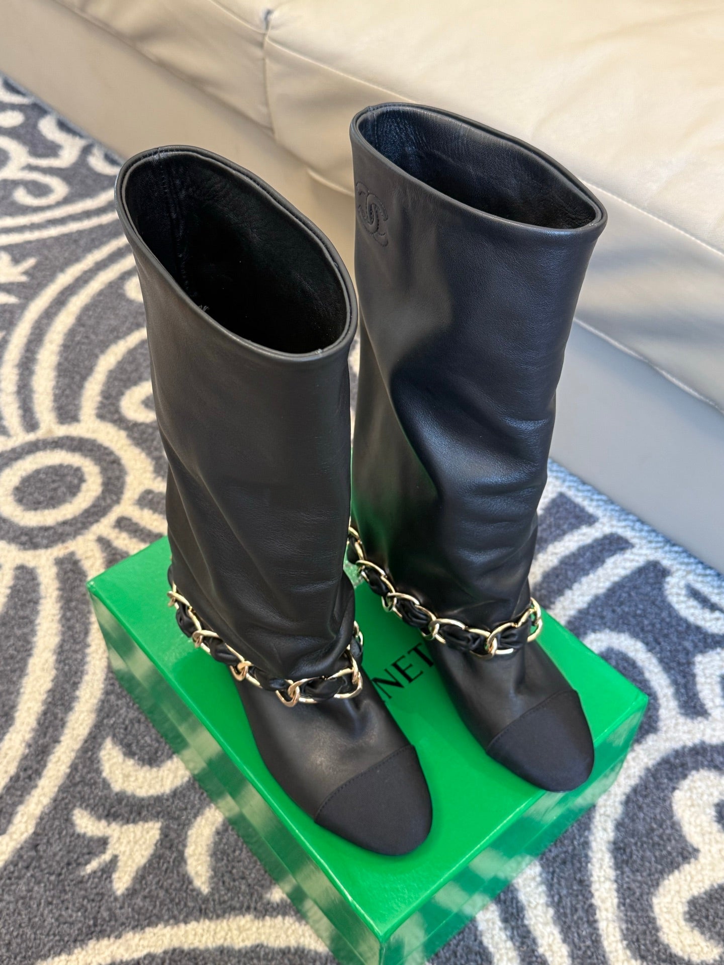 CC 25 High Boot Black Calfskin 409134