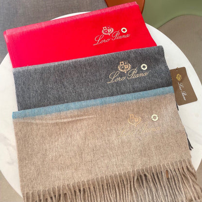 LP Twelve Scarf 180 CM In Light Brown Mix Light Blue Cashmere 180946