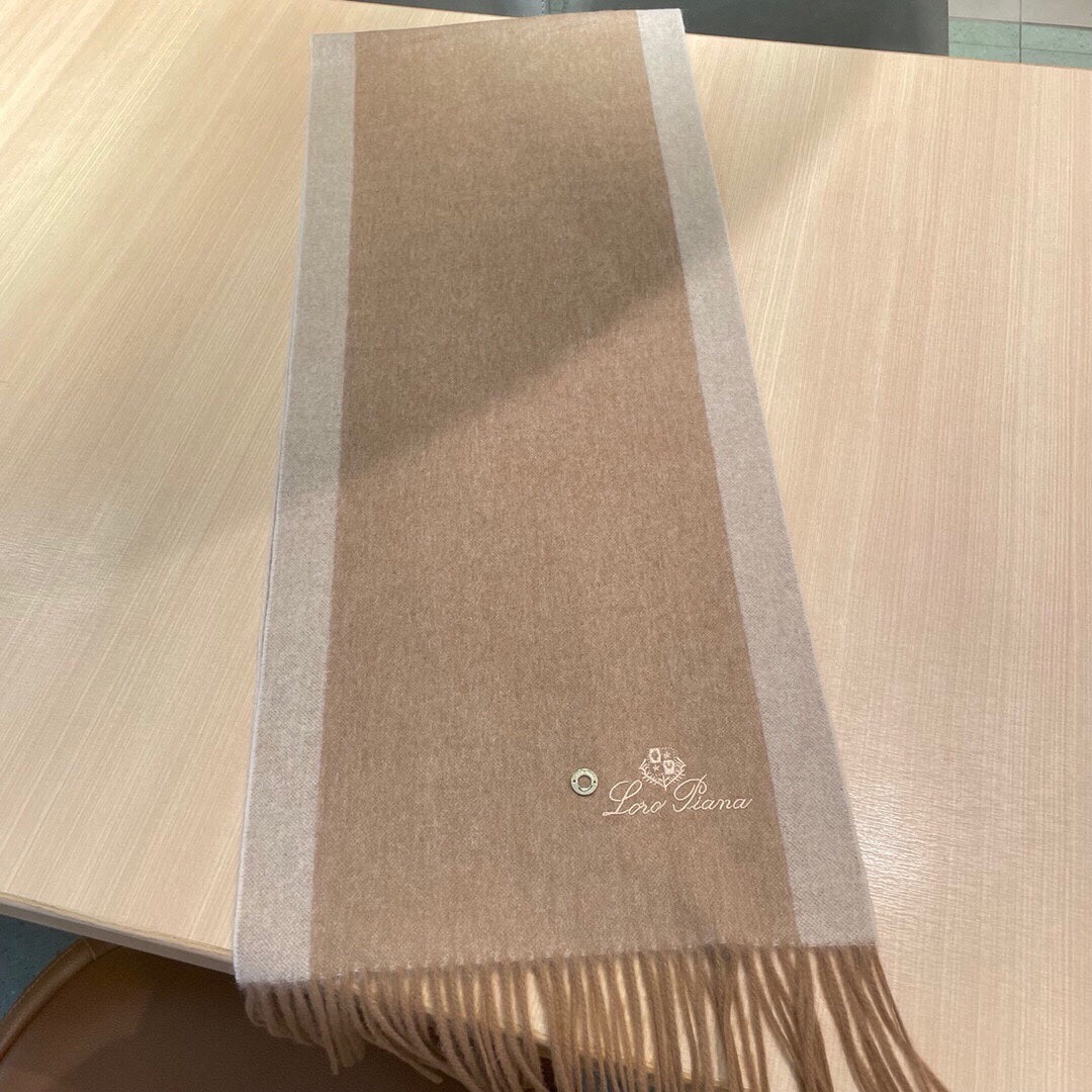 LP Grande Unita Scarf 180 CM In Dark Beige Mix Light Beige Cashmere 193785