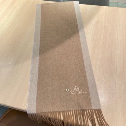 LP Grande Unita Scarf 180 CM In Dark Beige Mix Light Beige Cashmere 193785