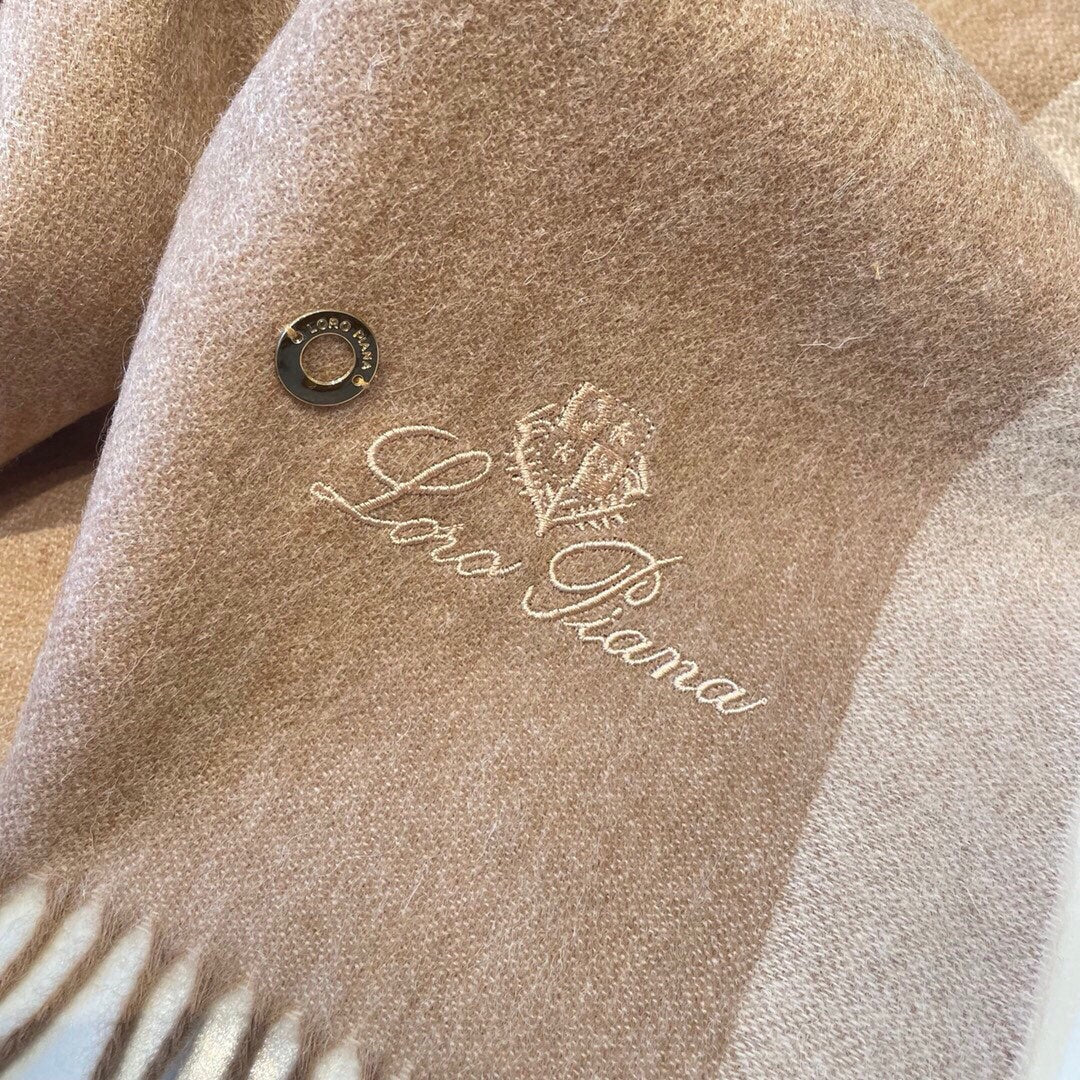 LP Grande Unita Scarf 180 CM In Dark Beige Mix Light Beige Cashmere 193785