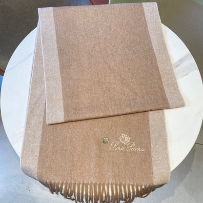 LP Grande Unita Scarf 180 CM In Dark Beige Mix Light Beige Cashmere 193785