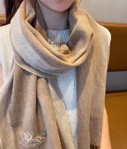 LP Grande Unita Scarf 180 CM In Dark Beige Mix Light Beige Cashmere 193785