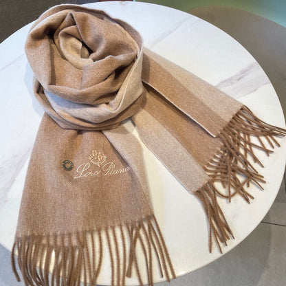LP Grande Unita Scarf 180 CM In Dark Beige Mix Light Beige Cashmere 193785