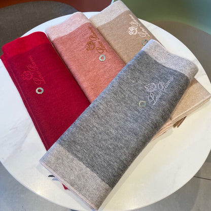LP Grande Unita Scarf 180 CM In Coral Pink Mix Light Pink Cashmere 193786
