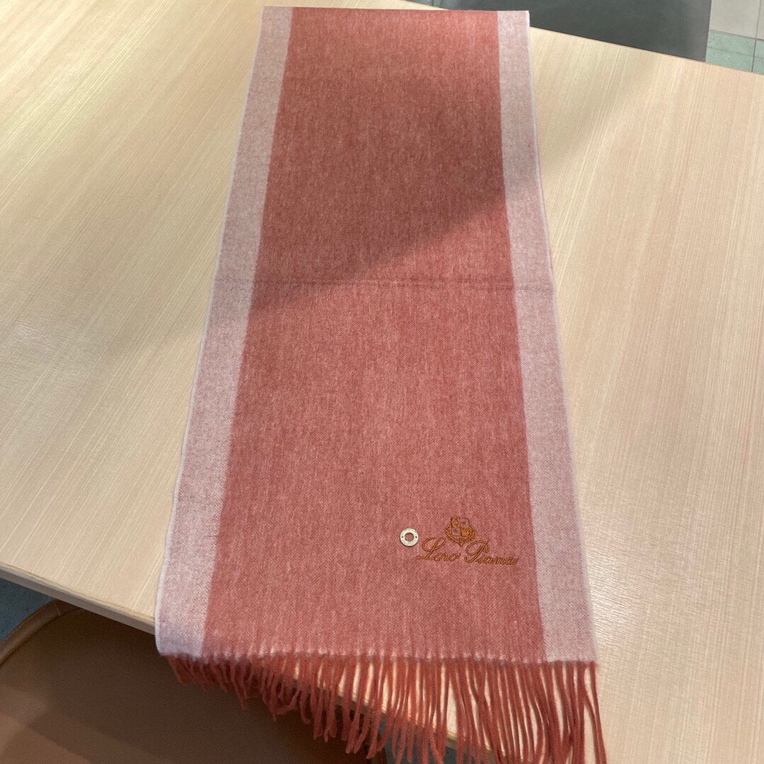 LP Grande Unita Scarf 180 CM In Coral Pink Mix Light Pink Cashmere 193786