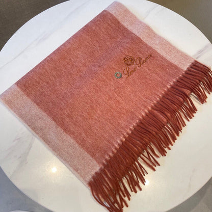 LP Grande Unita Scarf 180 CM In Coral Pink Mix Light Pink Cashmere 193786