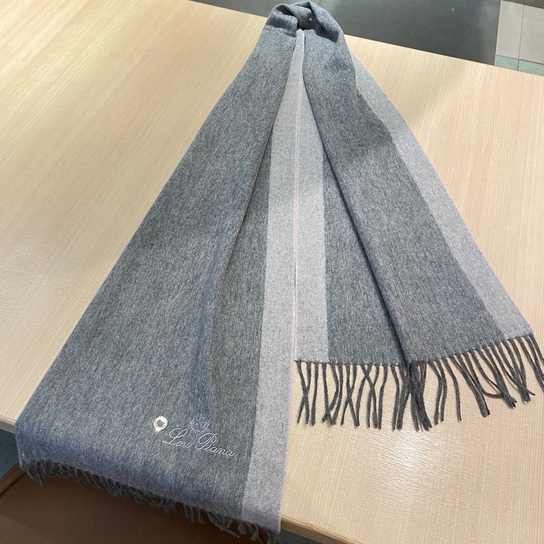 LP Grande Unita Scarf 180 CM In Dark Grey Mix Light Grey Cashmere  208871
