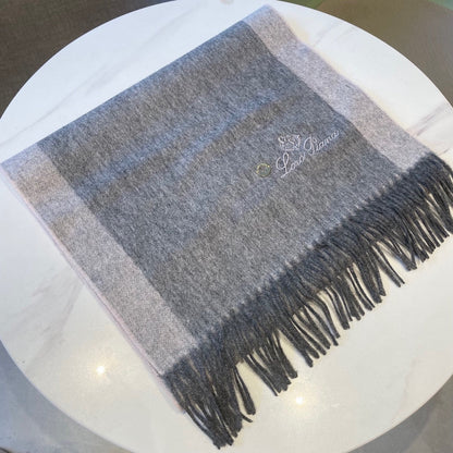 LP Grande Unita Scarf 180 CM In Dark Grey Mix Light Grey Cashmere  208871