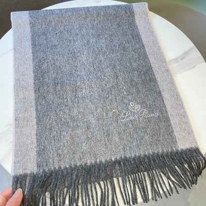 LP Grande Unita Scarf 180 CM In Dark Grey Mix Light Grey Cashmere  208871
