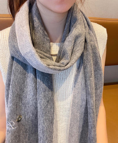 LP Grande Unita Scarf 180 CM In Dark Grey Mix Light Grey Cashmere  208871