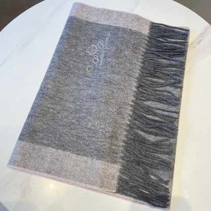 LP Grande Unita Scarf 180 CM In Dark Grey Mix Light Grey Cashmere  208871