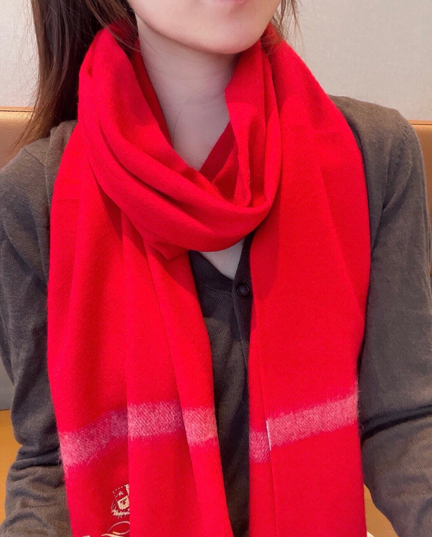 LP Twelve Scarf 180 CM In Bright Red Cashmere  211829