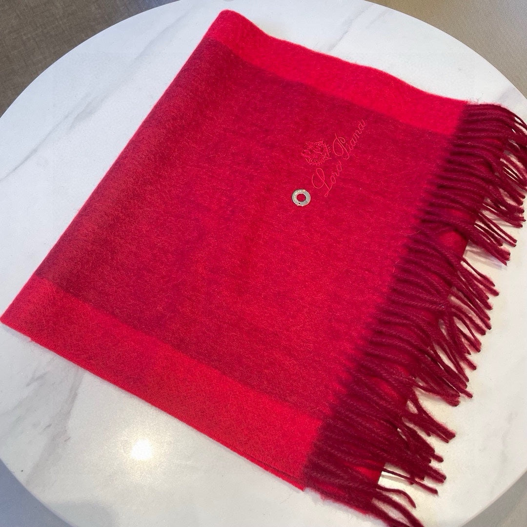 LP Grande Unita Scarf 180 CM In Crimson Mixed With Bright Red Cashmere 424621