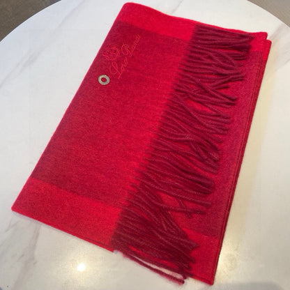 LP Grande Unita Scarf 180 CM In Crimson Mixed With Bright Red Cashmere 424621