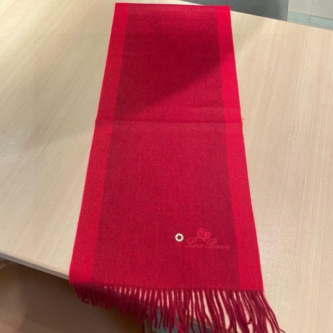 LP Grande Unita Scarf 180 CM In Crimson Mixed With Bright Red Cashmere 424621