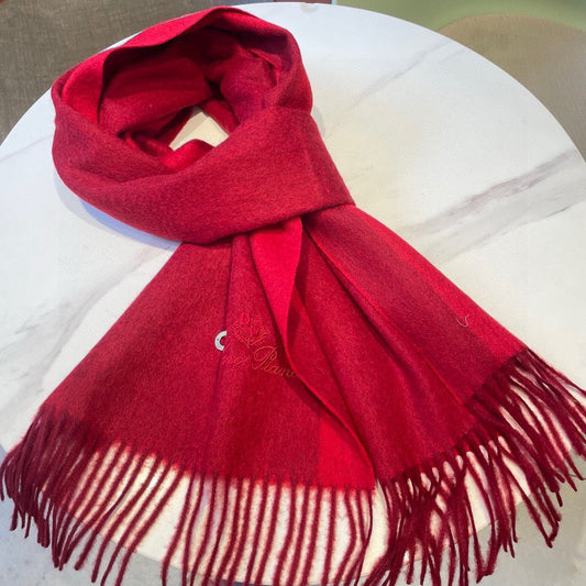 LP Grande Unita Scarf 180 CM In Crimson Mixed With Bright Red Cashmere 424621