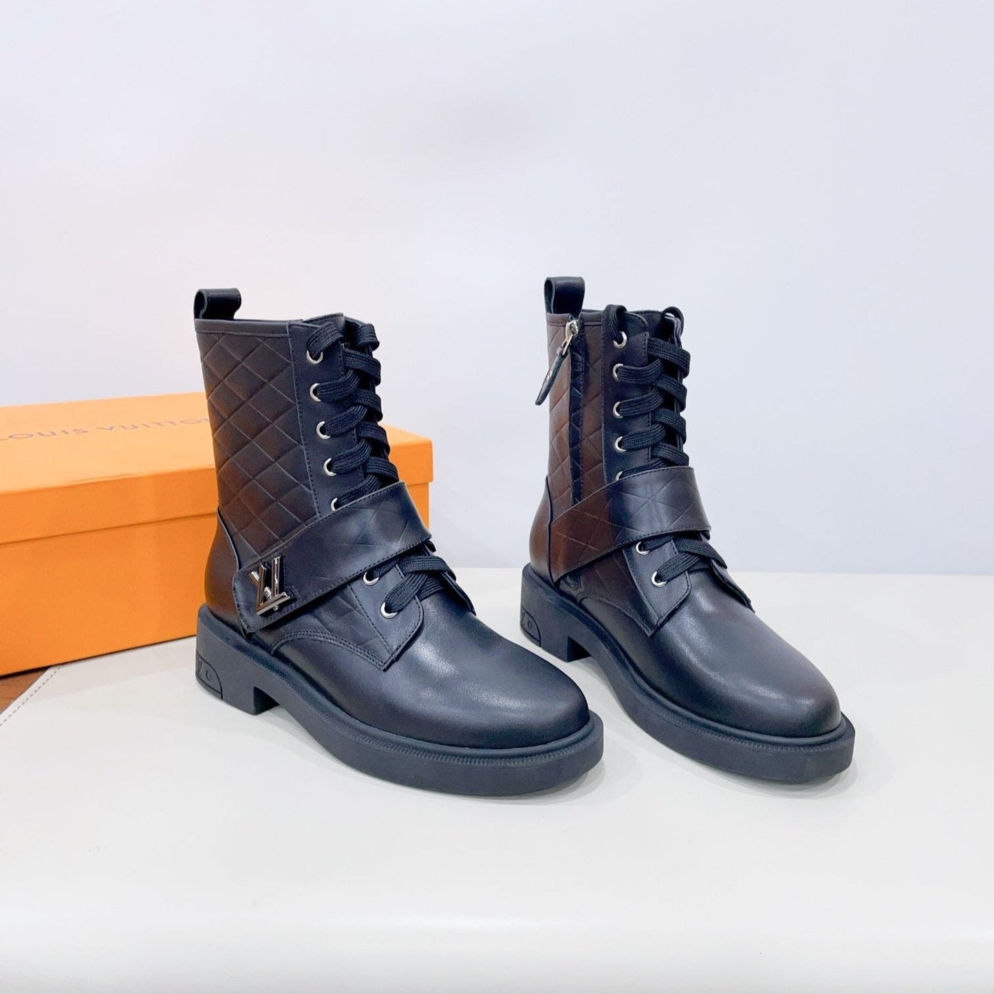 LV Westside Ankle Boot Plain Black Calfskin