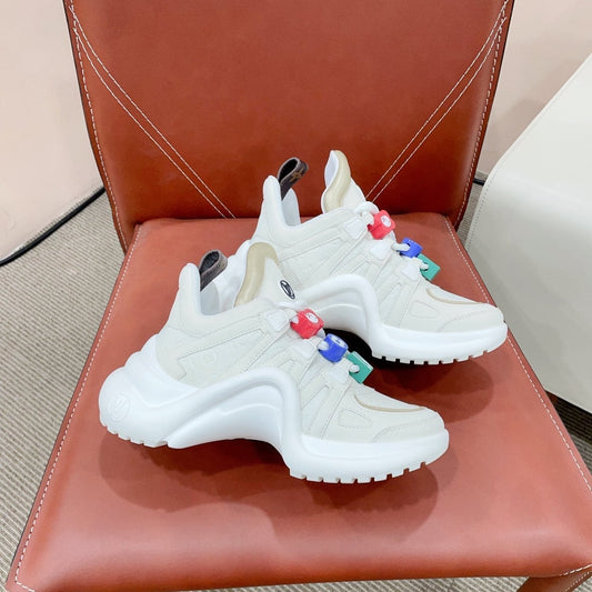LV Archlight Sports Shoes White With Beige Border Calfskin