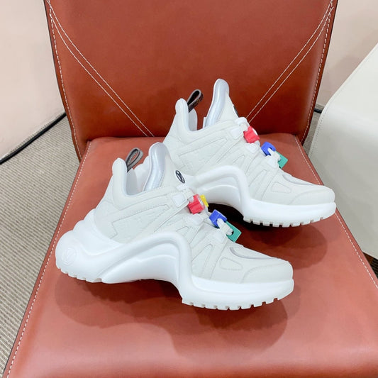 LV Archlight Sports Shoes White With Gray Border Calfskin