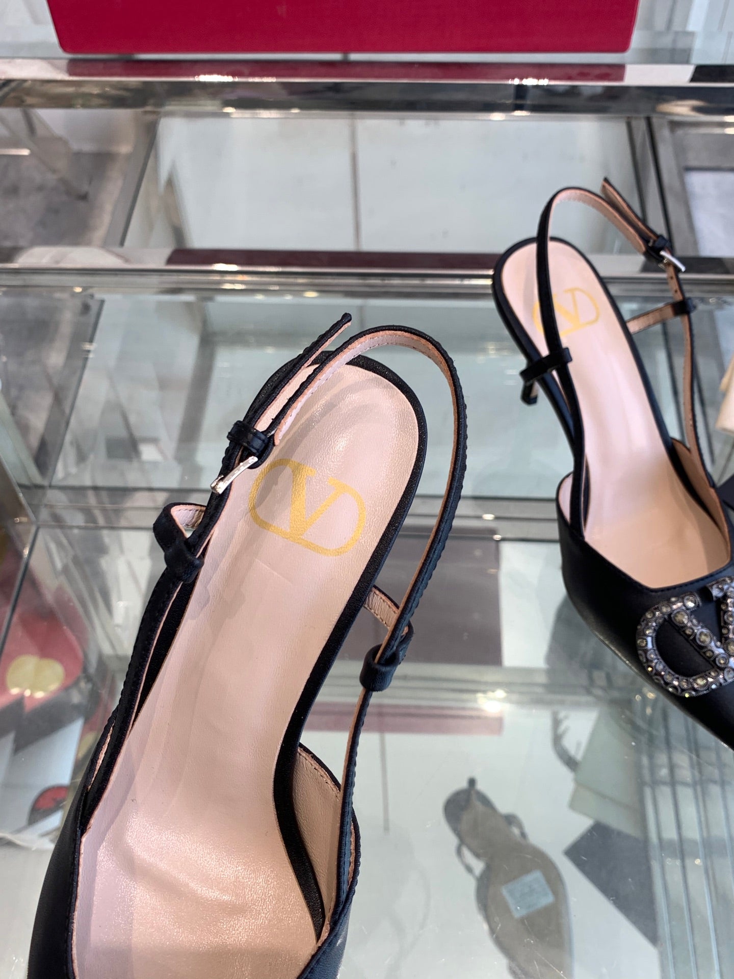 VT 25 High Heels Slingbacks Balck Cowhide 292335