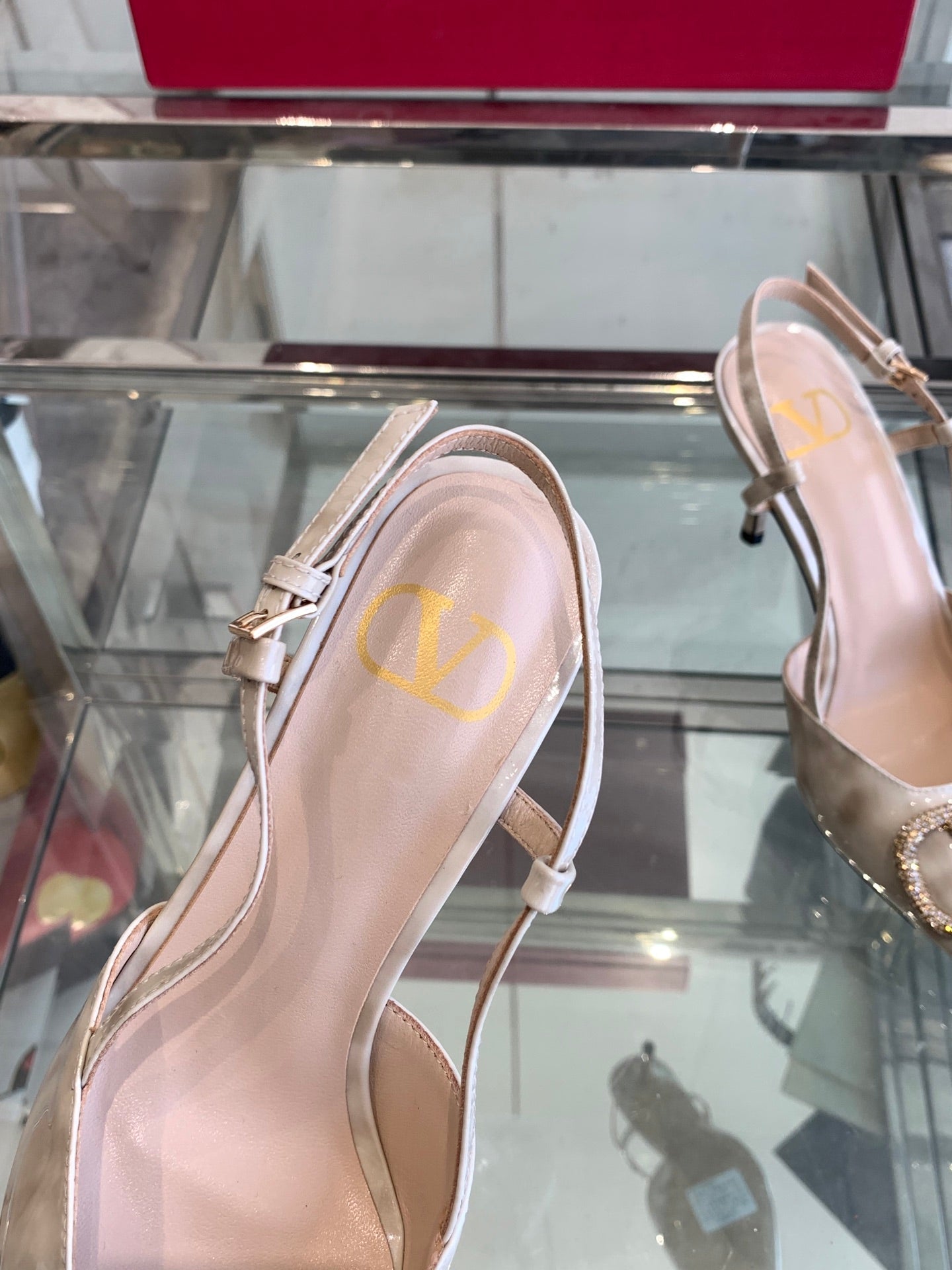 VT 25 High Heels Slingbacks Ivory Cowhide 292344