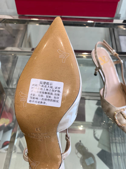 VT 25 High Heels Slingbacks Ivory Cowhide 292344