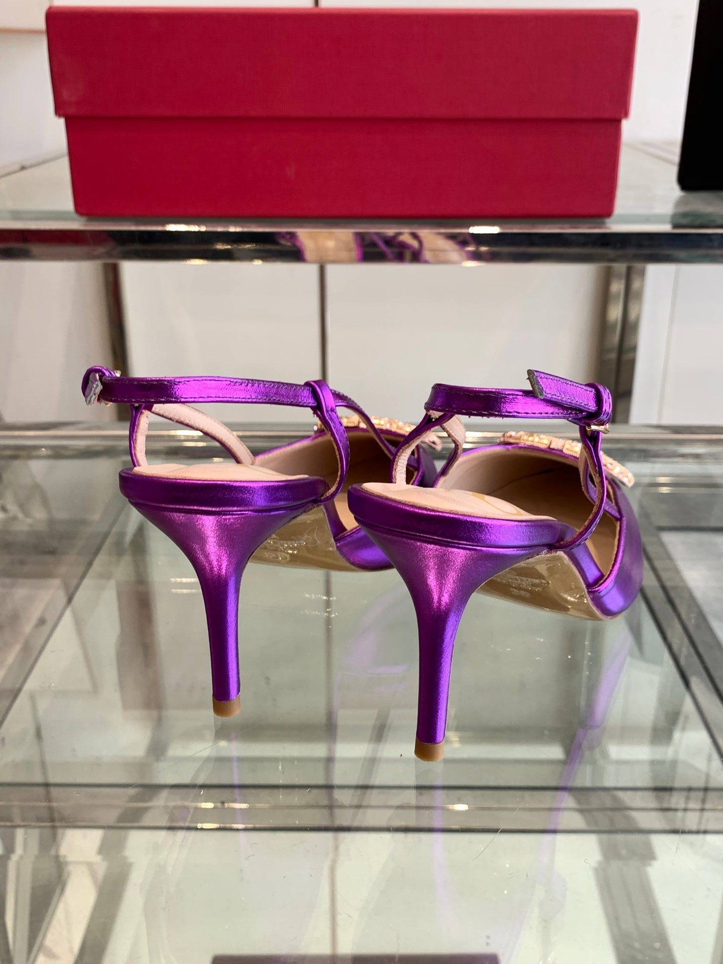 VT 25 High Heels Slingbacks Purple Cowhide 292336