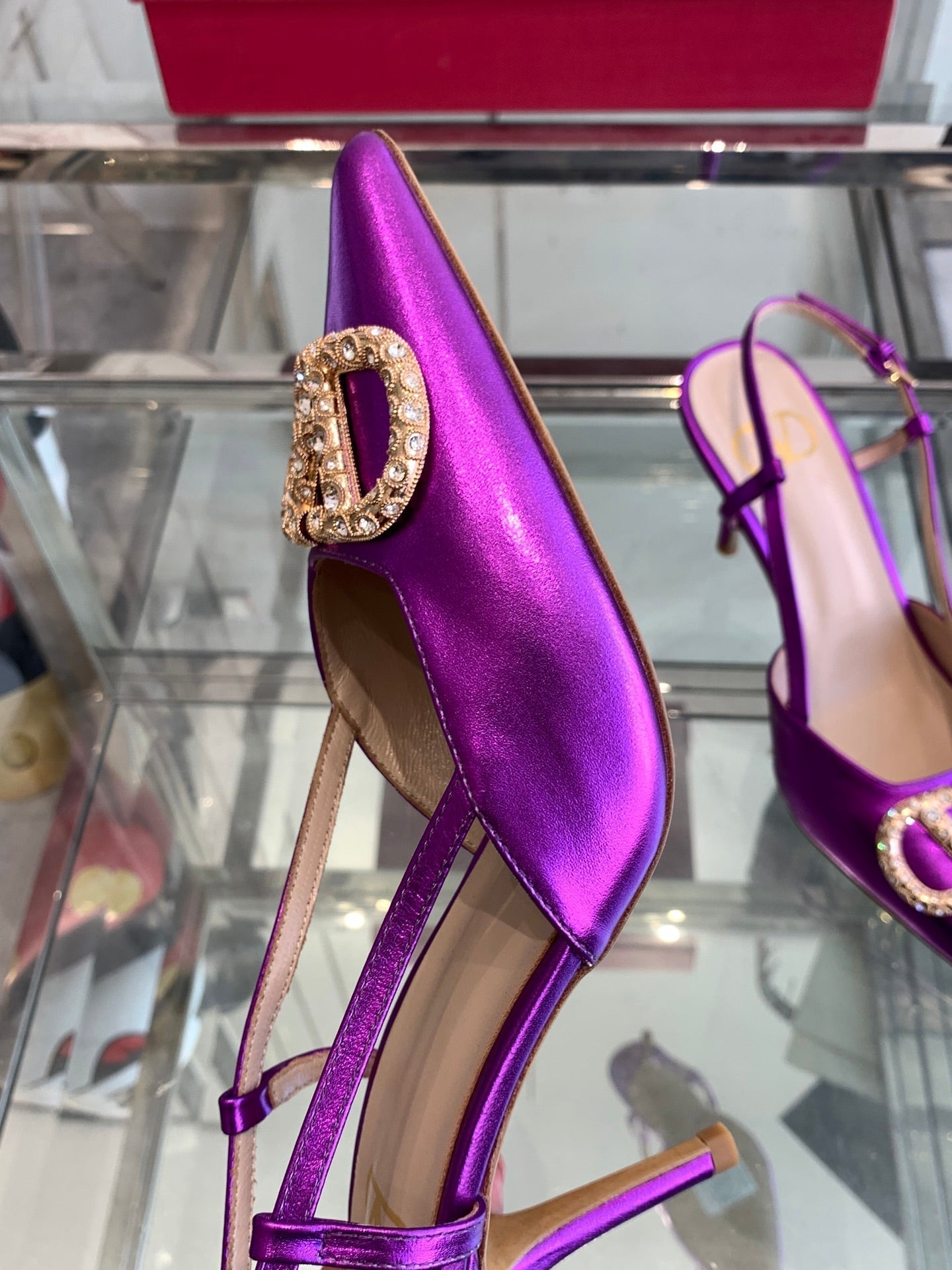 VT 25 High Heels Slingbacks Purple Cowhide 292336