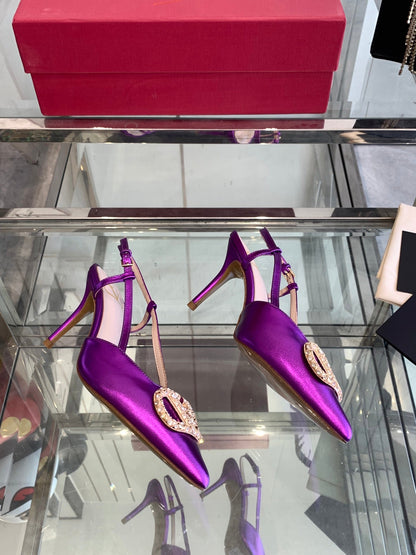 VT 25 High Heels Slingbacks Purple Cowhide 292336